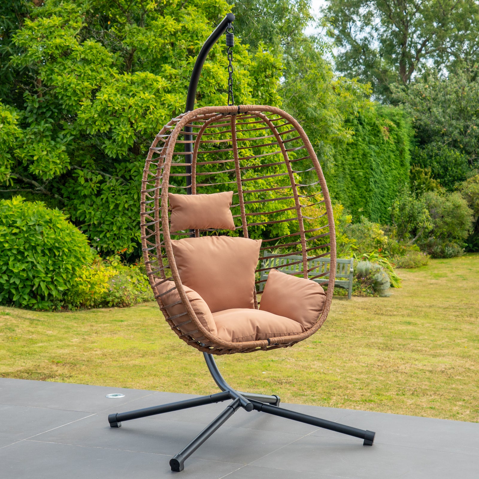 Appleford Hanging Swing Single Egg Pod Chair | One Size | Brown