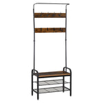 Industrial Coat Rack Stand With 8 Hooks Hangers Storage