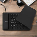 Silicon Wireless Bluetooth Keyboard - Black