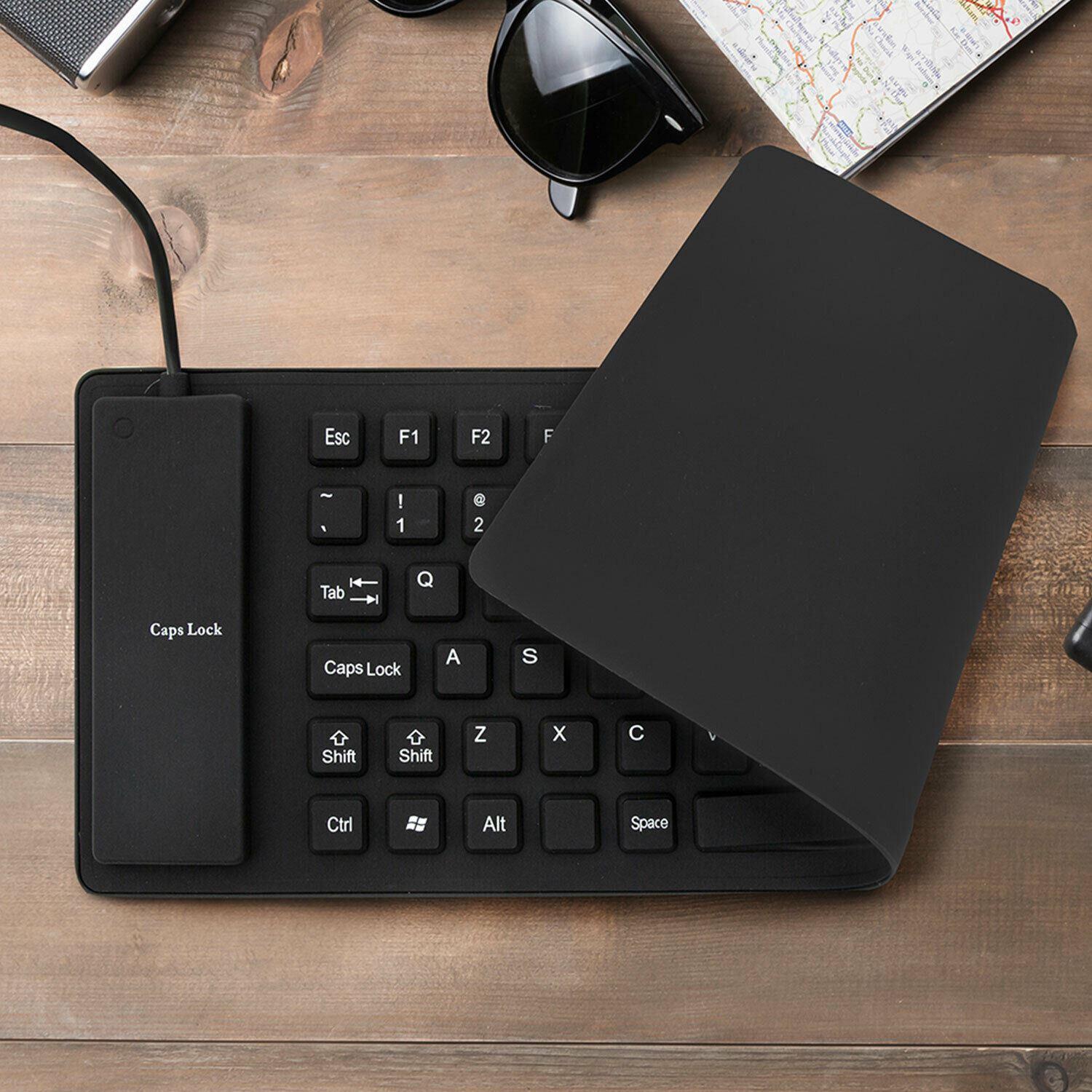 Silicon Wireless Bluetooth Keyboard - Black