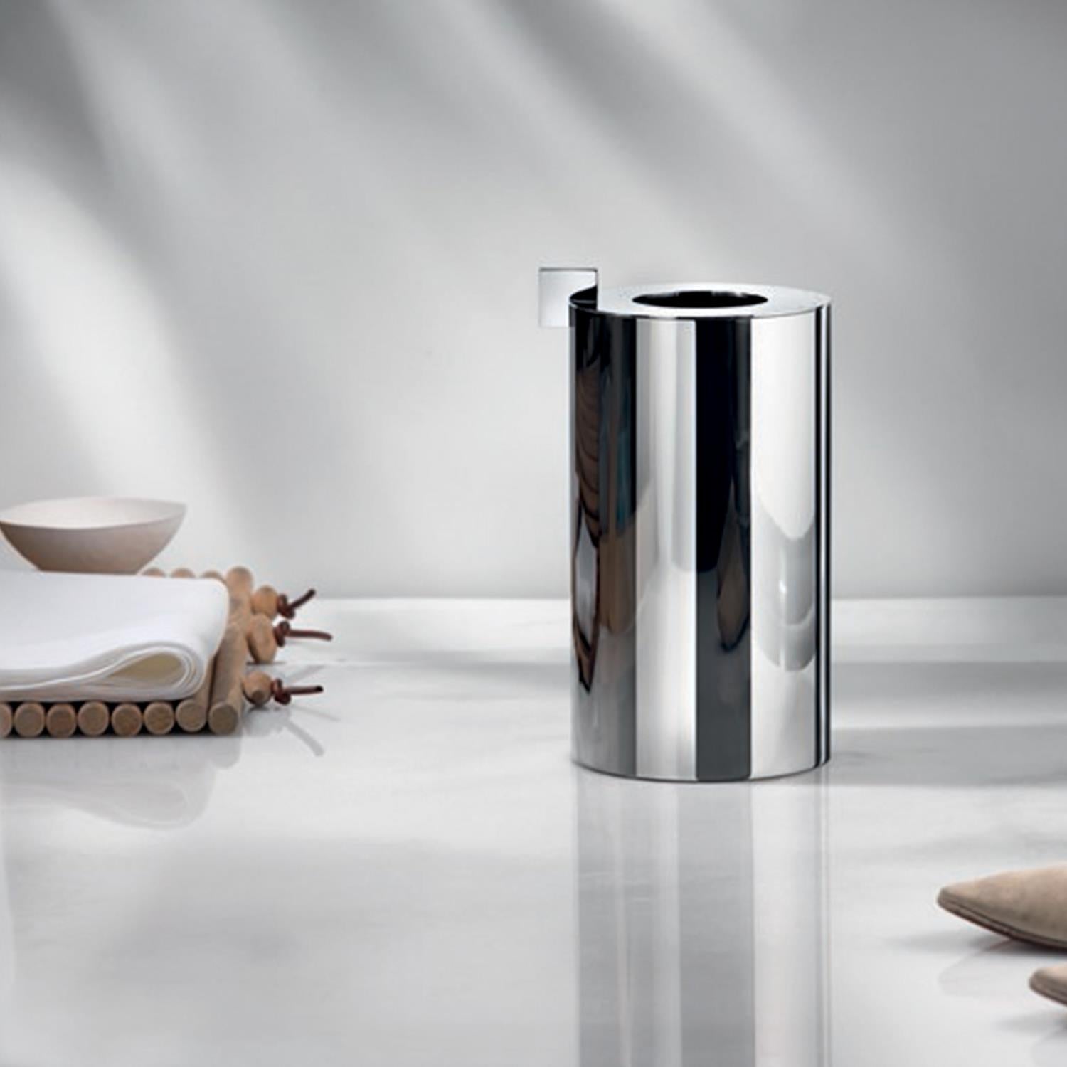Bathroom Bin Trash Can, 8l Capacity, Silver. Collection Kubic