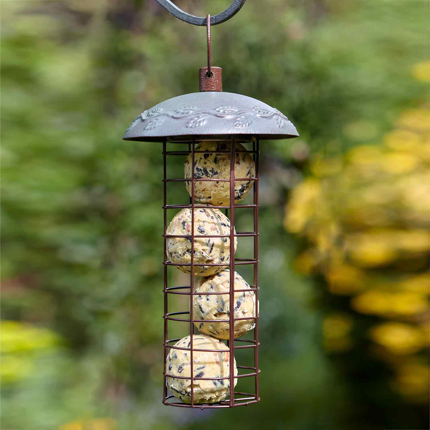 Secret Garden Metal Energy Ball Feeder Antique Leaf Design | Green