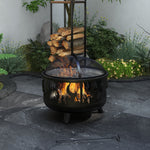 61.5cm 2-in-1 Fire Pit & Bbq Garden Heater