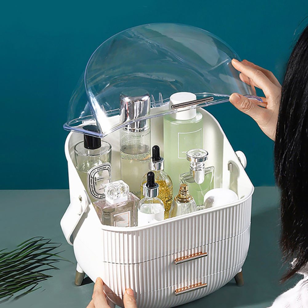 Dustproof Makeup Organiser With Drawers And Handle