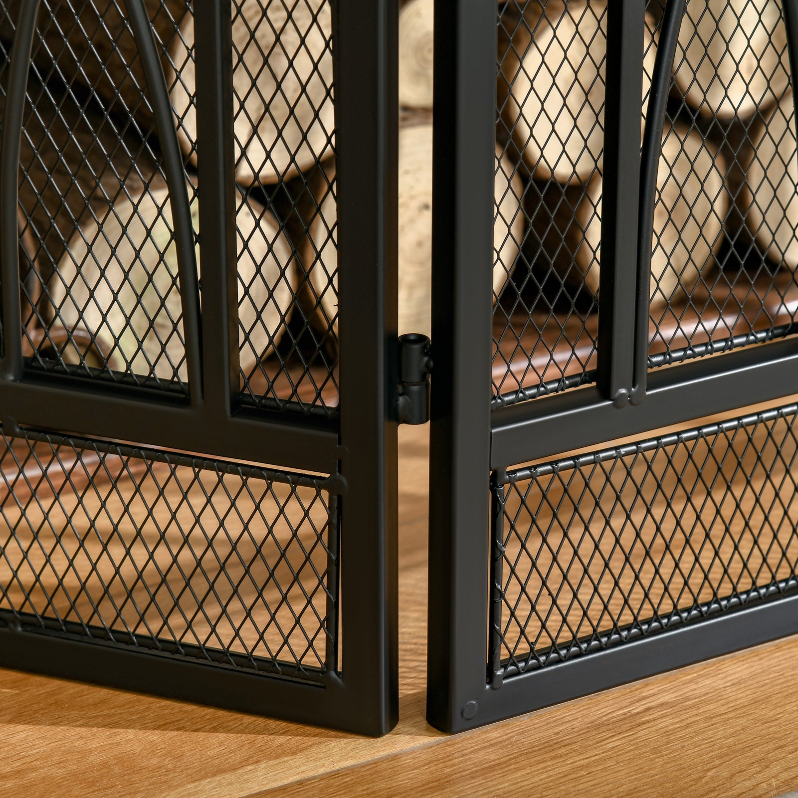 126cm 3 Panel Metal Folding Fireplace Screen Protective