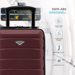40x20x25cm Hard Case Cabin Suitcase Ryanair Free Approved Carry On | Cabin | Burgundy