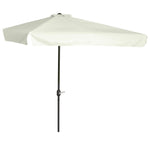 2.3m Half Round Parasol Balcony W/ Crank | White