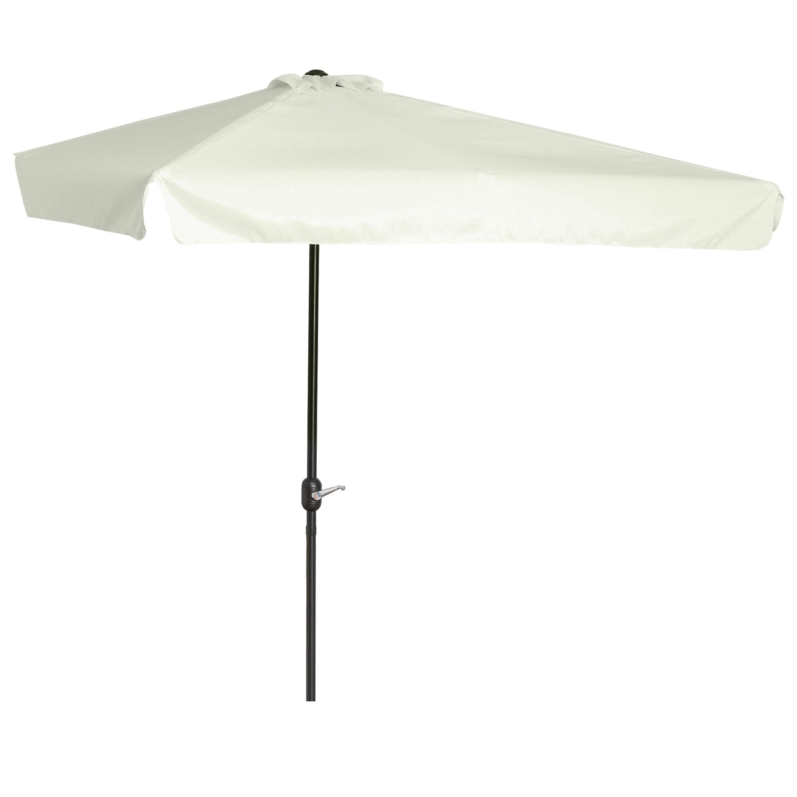 2.3m Half Round Parasol Balcony W/ Crank | White