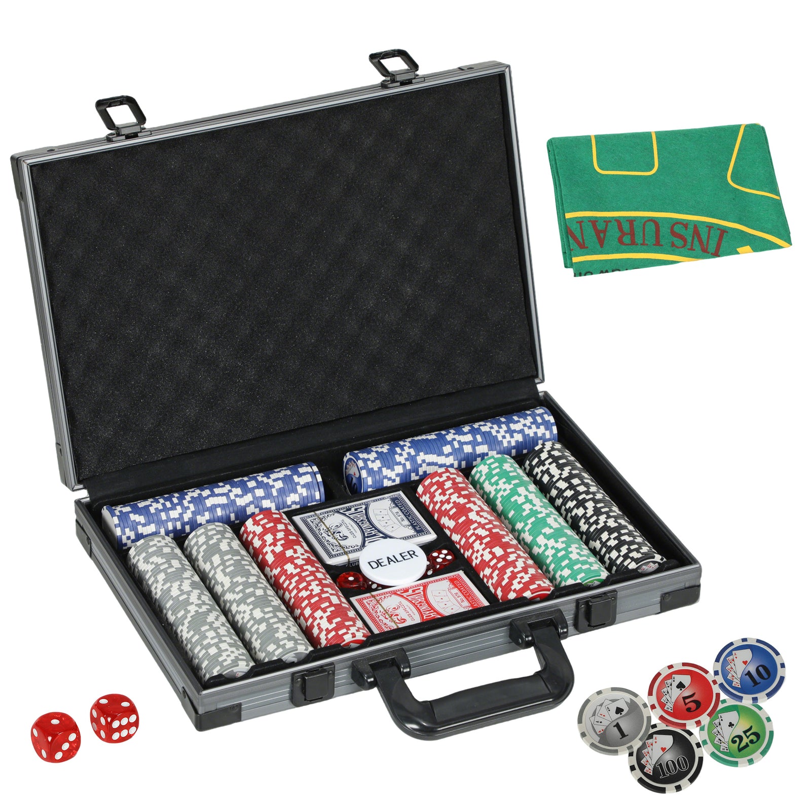 SPORTNOW 400-piece Poker Chips Set, Texas Holdem Poker Set With Case