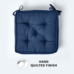 Cotton Dining Chair Booster Cushion | 40cm x 40cm | Navy Blue