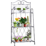3-tier Metal Folding Plant Stand Display Rack Bookshelf Unit