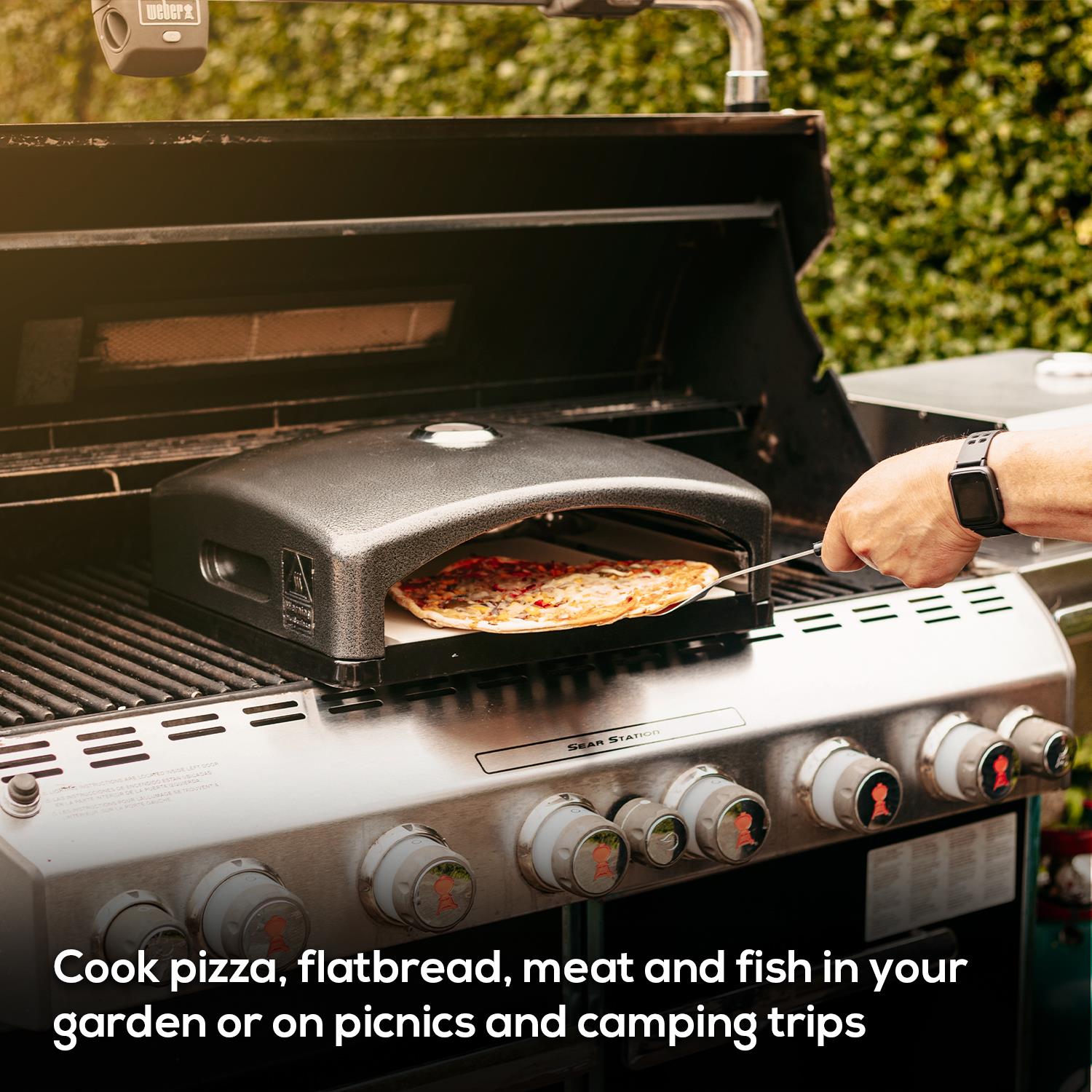 Mini Outdoor Bbq Pizza Oven With Ceramic Pizza Stone & Built-in Thermometer