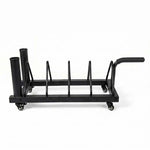 Centra Weight Plate Rack With 4 Plate Slots Wheels Horizontal Barbell Storage