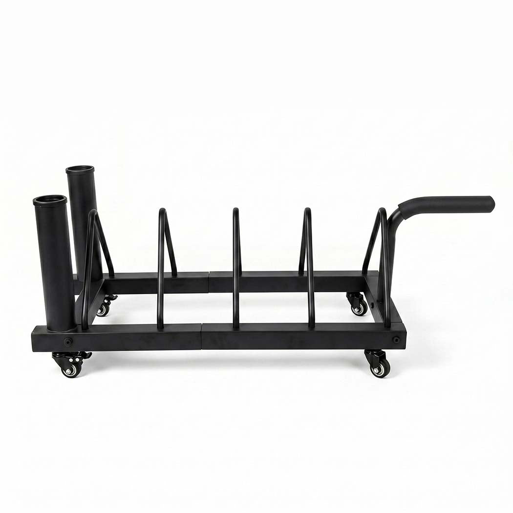 Centra Weight Plate Rack With 4 Plate Slots Wheels Horizontal Barbell Storage