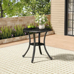 Living and Home Cast Aluminum Patio Dining Table With Umbrella Hole