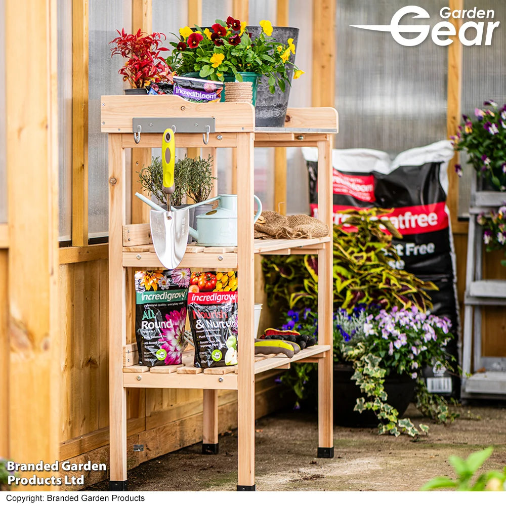 Garden_Gear Potting Bench With Galvanised Metal Work Top