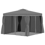3 X 3(m) Garden Gazebo Shelter Party Tent With 2 Tier Roof | Grey