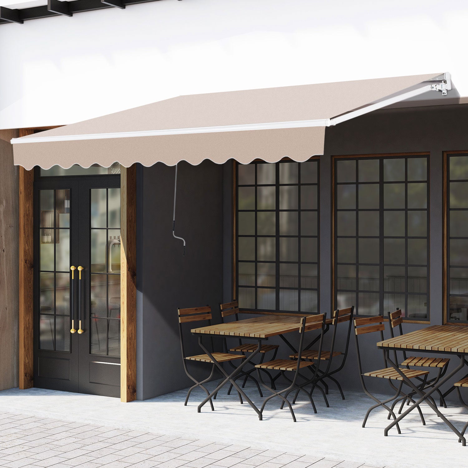 3x2m Manual Window Awning W/ Hand Crank | Beige