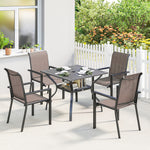 5 Pieces Outdoor Dining Set For 4, Patio Furniture Set | Khaki