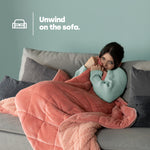 Weighted Super soft Sherpa fleece lining Blanket - Pink | Double | Pink