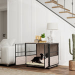 80cm Dog Crate Table W/ Doors, Cushion