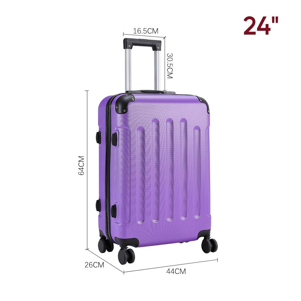 Modern Hardside Spinner Suitcase With Combination Lock | 24" | Purple