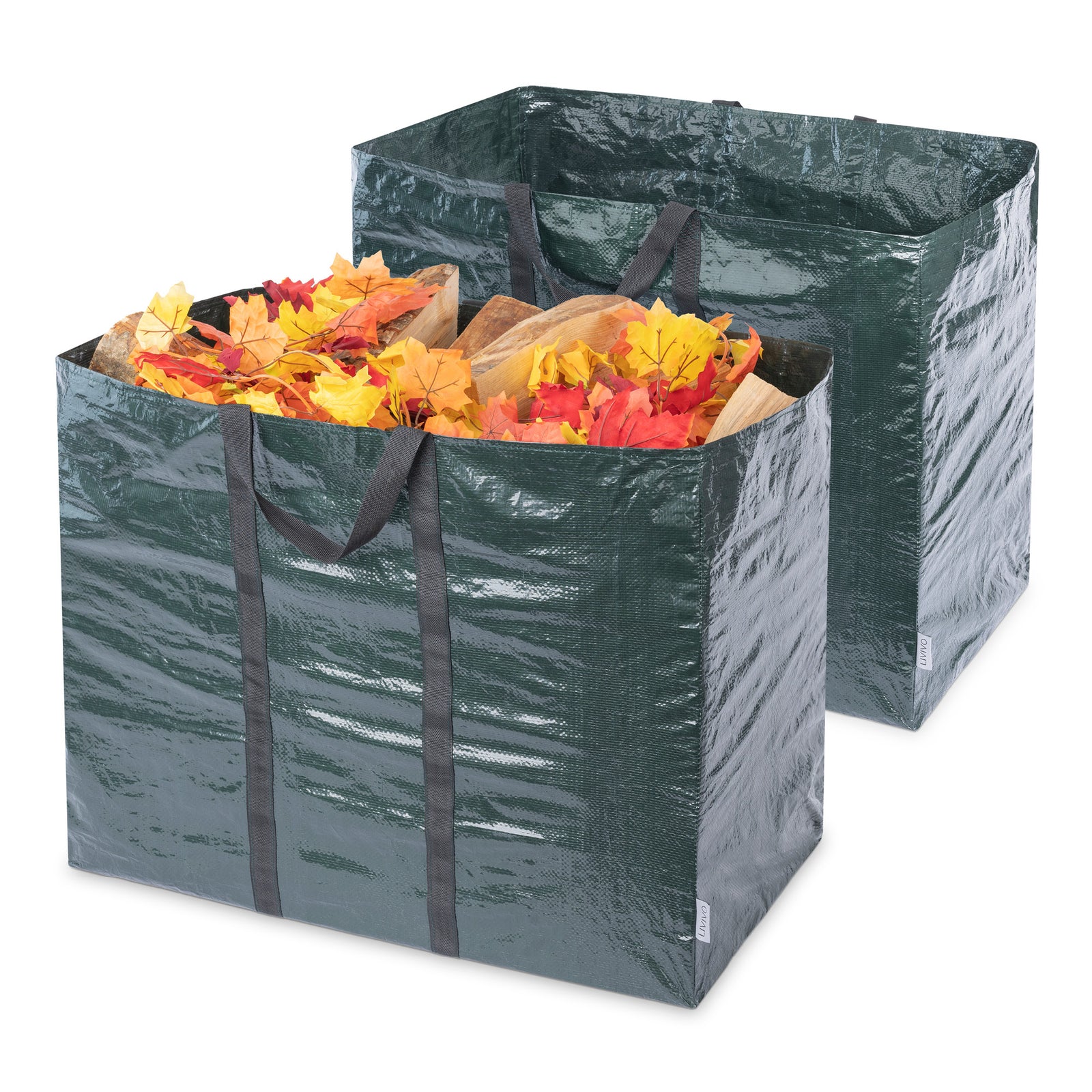 Livivo 150l Garden Waste Bags Set Of 2 Tear Resistant Waterproof Refuse Sacks