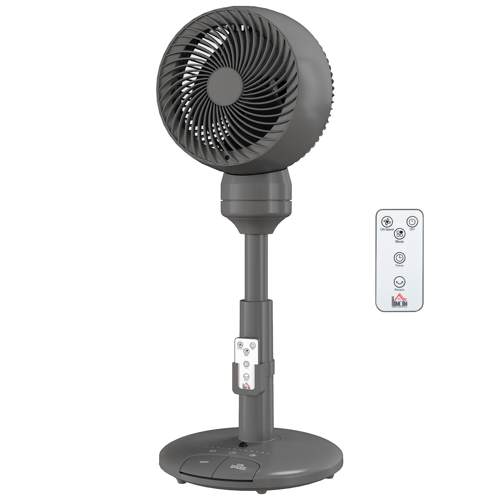 9" Pedestal Cooling Fan With Adjustable Speed And Mode | Grey