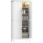 176.5 Cm Tall Freestanding Pantry Storage Cabinet With 4 Doors | White