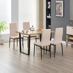 Stylish Colorado Dining Table Set With 4 Emily Faux Leather Chairs | Champagne