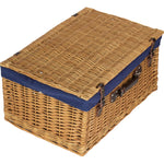 Wicker Buff 60cm Picnic Basket | Blue