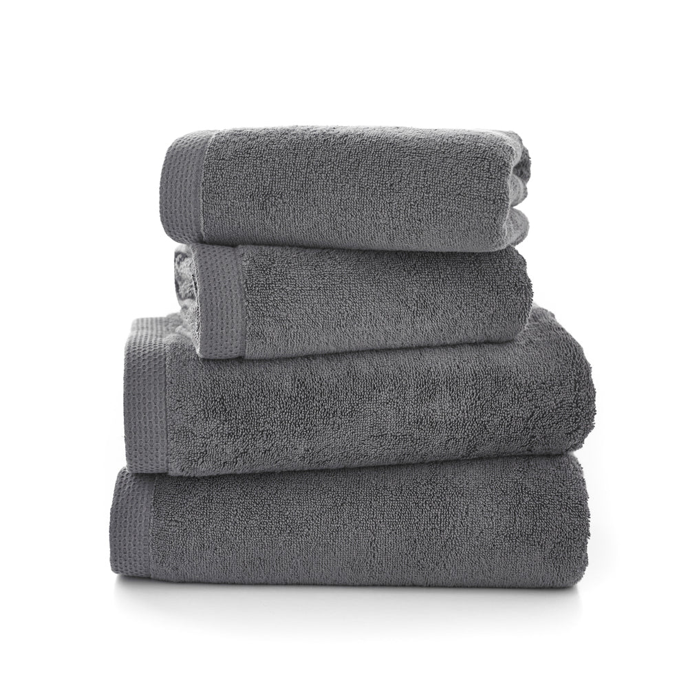 Egyptian Spa 700gm Supersoft Absorbent Cotton Towels | Face Cloth (x4) | Charcoal