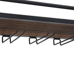 Industrial Hanging Wine Glass Rack Wall Mounted Floating With 5 Glass Holder