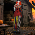 Sound Activated Halloween Animatronics Clown With Red Light Up Eyes