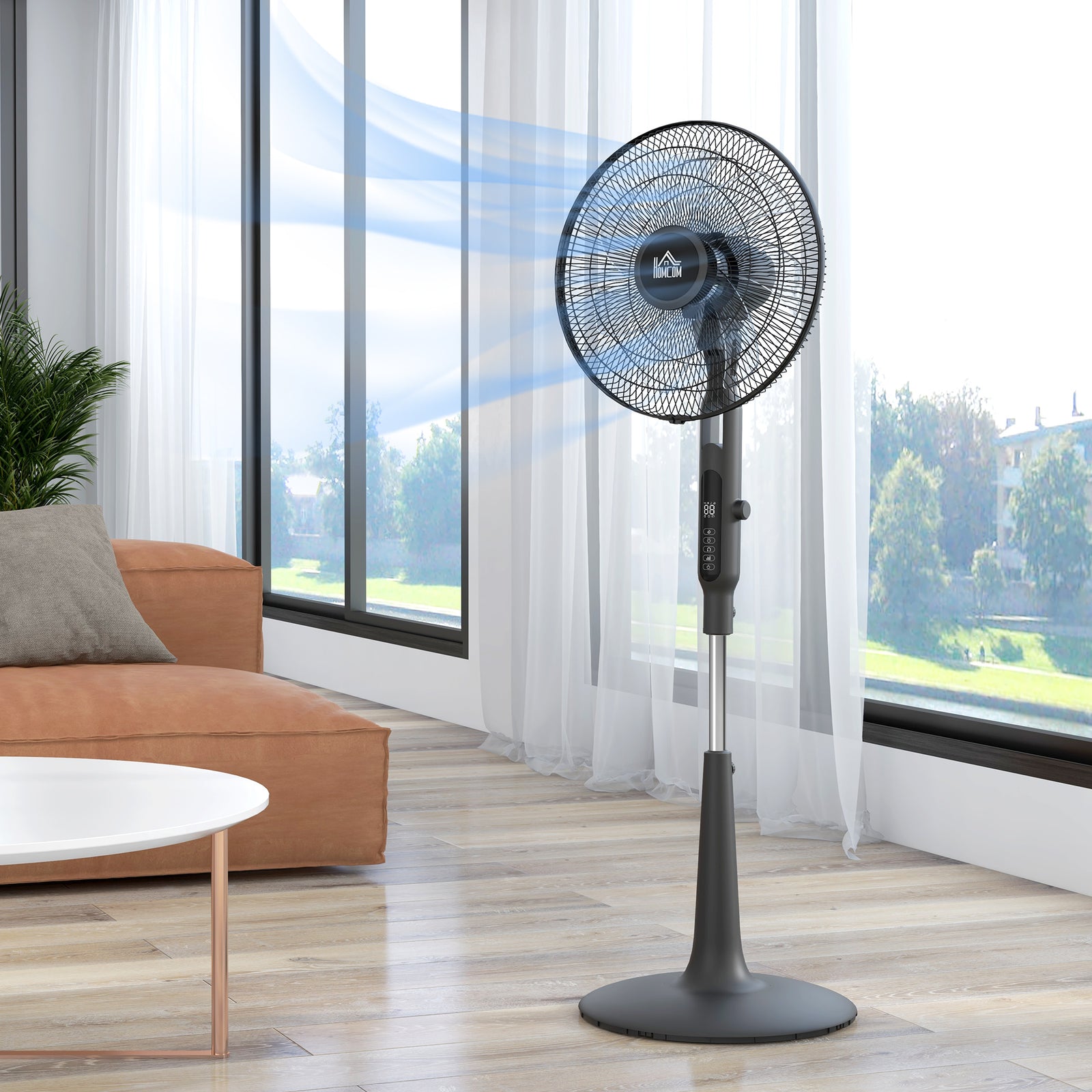 12v Dc Standing Fan With 75° Oscillation Mosquito