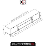 Goldline Gloss Tv Unit 200cm | White
