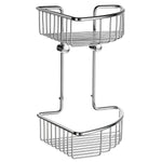 Polished Chrome Two Tiered Corner Shower Basket Soap Caddy | Polished Chrome