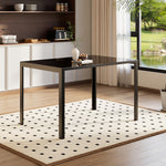 Rectangular Tempered Glass Dining Table For Kitchen Dining Room | Small | Black