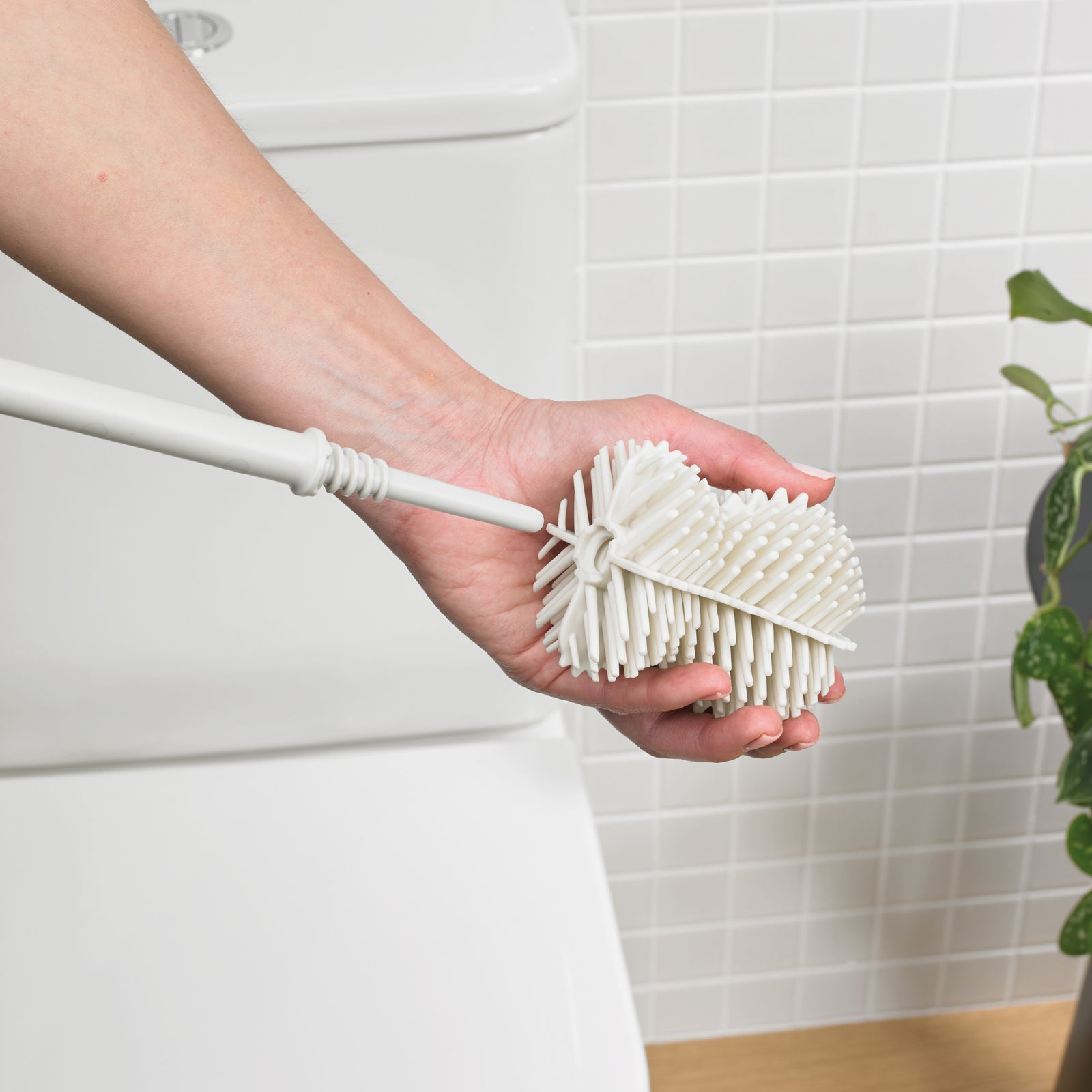 Recycled Toilet Brush Head - Replaceable with a robust 360° hourglass shape - Made in the UK | Stone