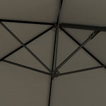 2.5m Cantilever Parasol W/ 360° Rotation, Cross Base | Light Grey