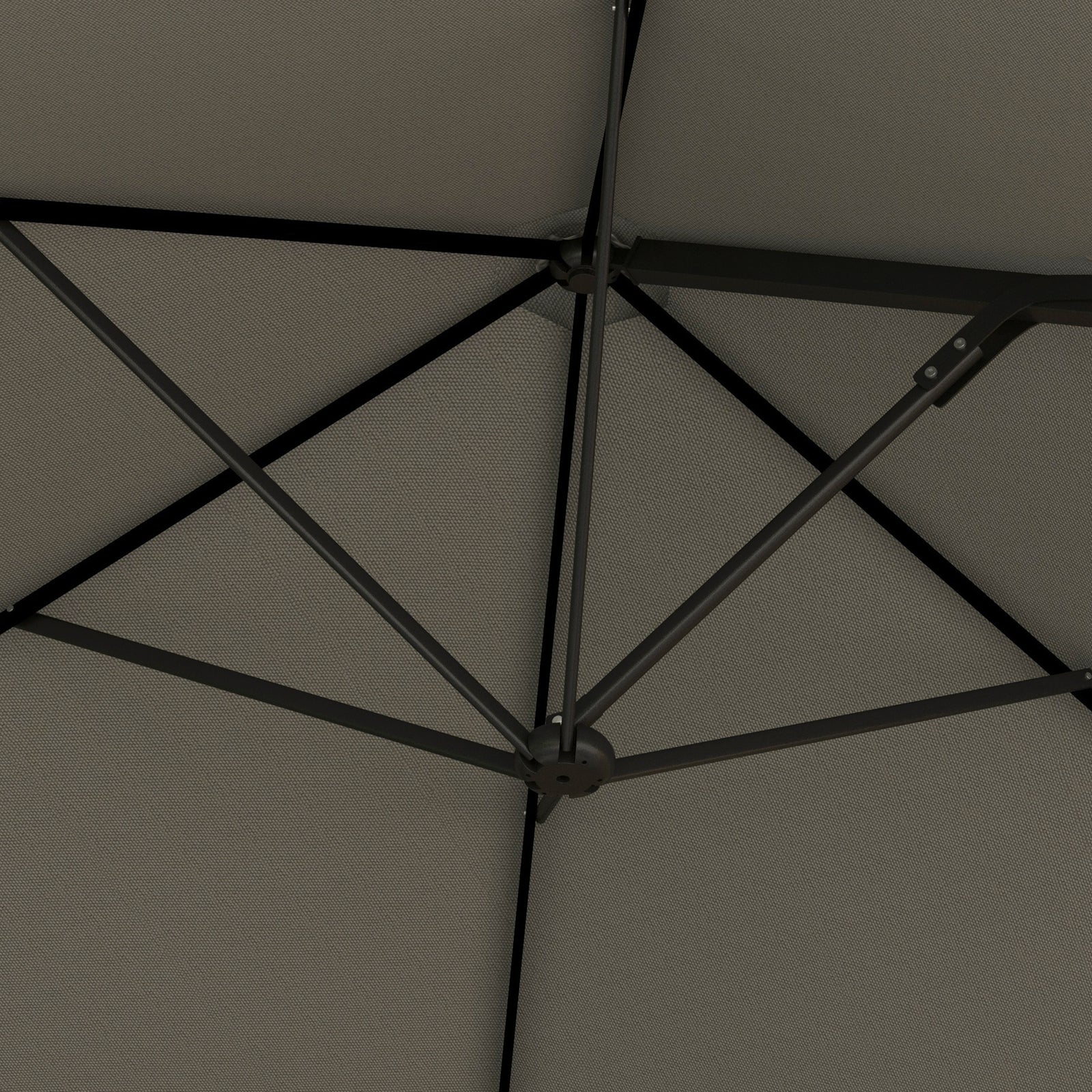 2.5m Cantilever Parasol W/ 360° Rotation, Cross Base | Light Grey