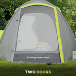 2-3 Man Camping Tent With Living Area, 2000mm Waterproof | Yellow