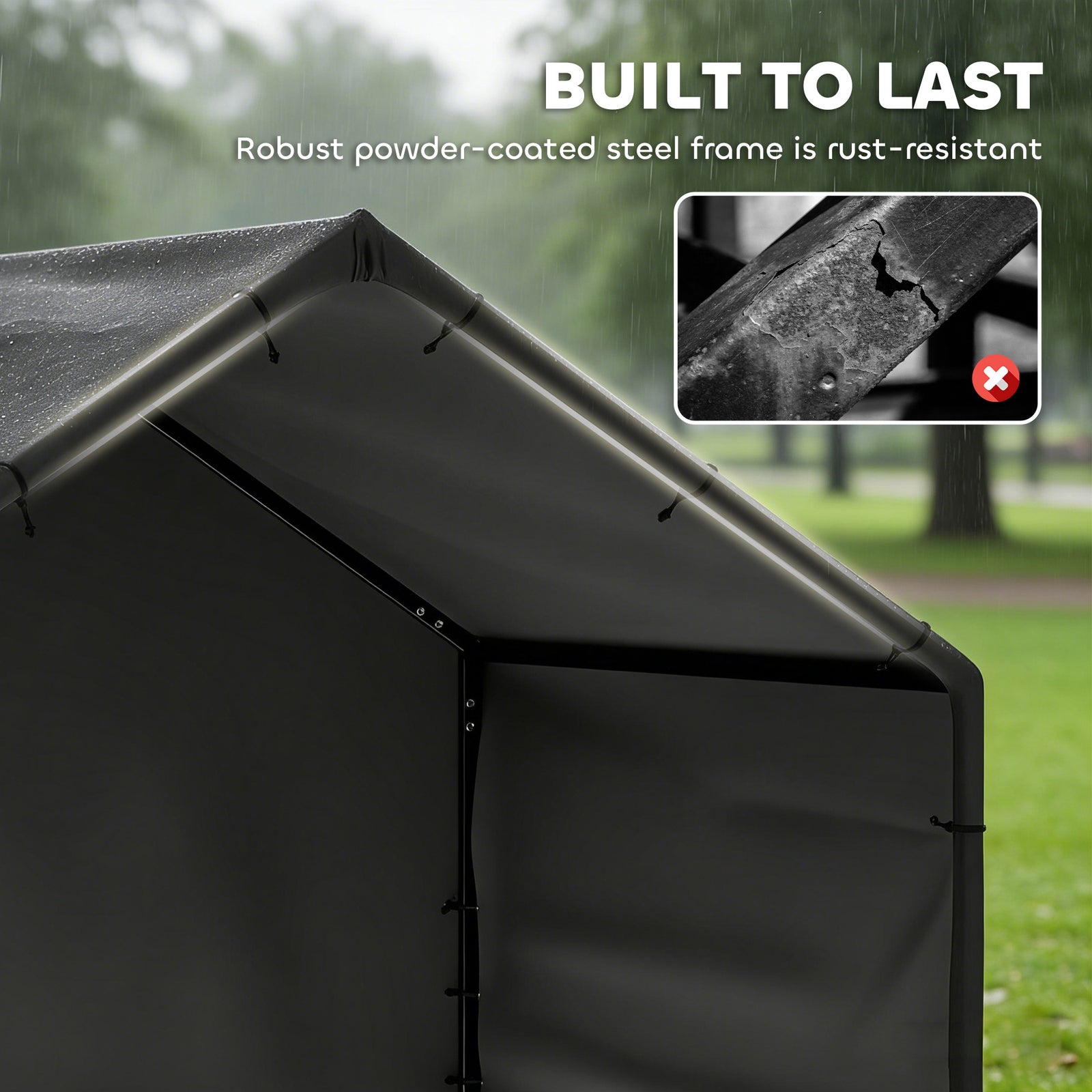 PawHut Outdoor Dog House With Weatherproof Canopy
