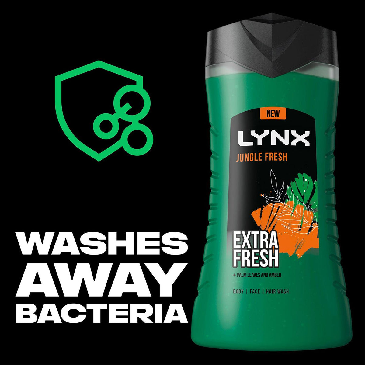 3in1 Body, Face & Hair Wash Shower Gel Extra Fresh Jungle Fresh 500ml, 30pk | Set of 30