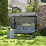 Waterproof Garden Swing Canopy Replacement 3 Seater | Dark Gray
