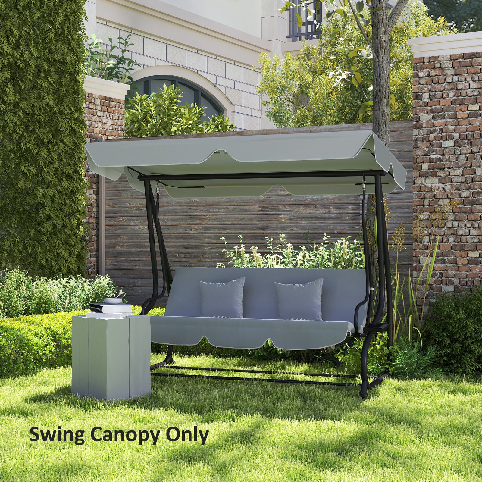 Waterproof Garden Swing Canopy Replacement 3 Seater | Dark Gray
