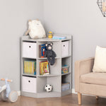 Kids Storage Cabinet Corner Organizer With Anti-tipping Hardware Drawer | Gray