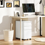 Steel File Cabinet With Lock And Wheels For Home Office | One Size | White