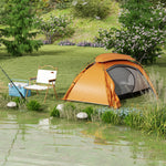 Camping Tent Dome Tent With Removable Rainfly For 1-2 Man | Orange