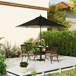 5 Pieces Cast Aluminium Garden Dining Set W/ Parasol Hole